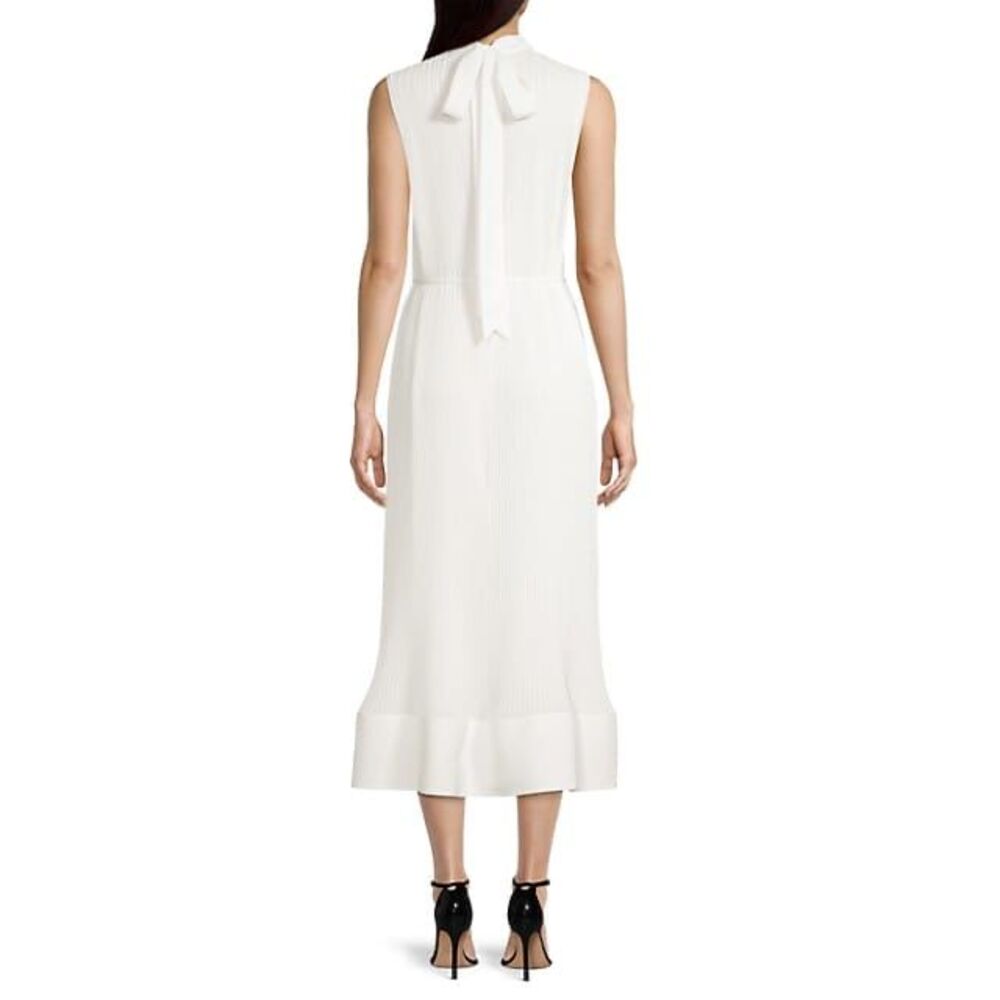 MILLY Melina Solid Pleated Dress Size 8 $425 - Picture 3 of 11